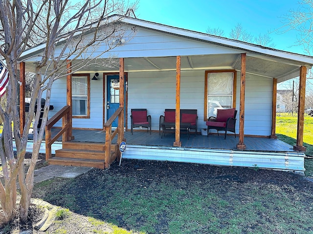 exterior space featuring a porch