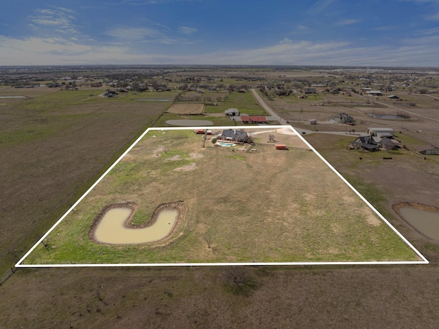 drone / aerial view featuring a rural view