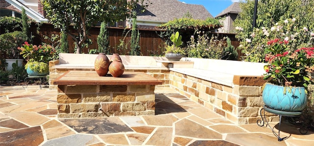 view of patio with a fenced backyard