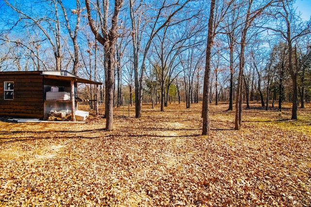 view of yard featuring an outbuilding