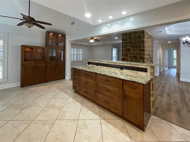 bathroom featuring recessed lighting, visible vents, baseboards, and tile patterned flooring