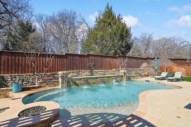 7300 Mitchell Ct, Lantana, TX 76226 - view of swimming pool with a fenced backyard and a patio