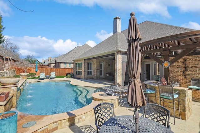 7300 Mitchell Ct, Lantana, TX 76226 - view of swimming pool with a fenced backyard and a patio area