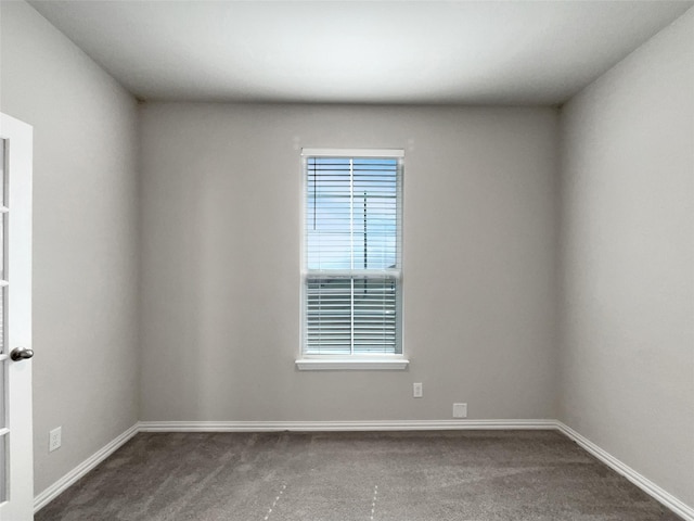 empty room featuring plenty of natural light, baseboards, and carpet floors