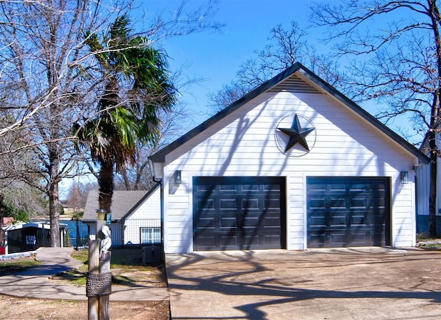 view of garage