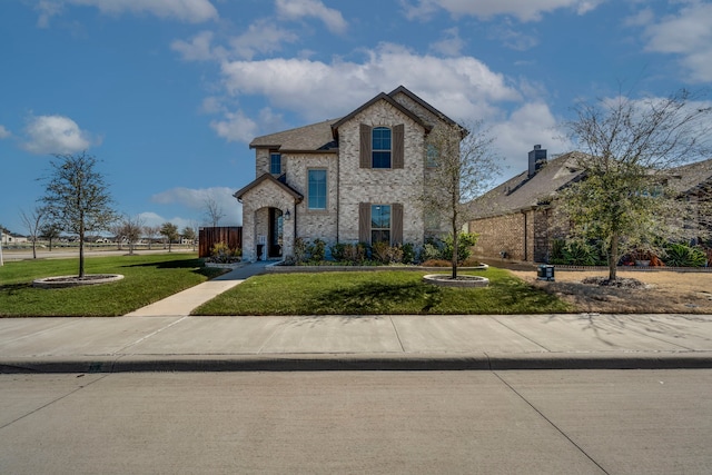 view of front of home with a front yard