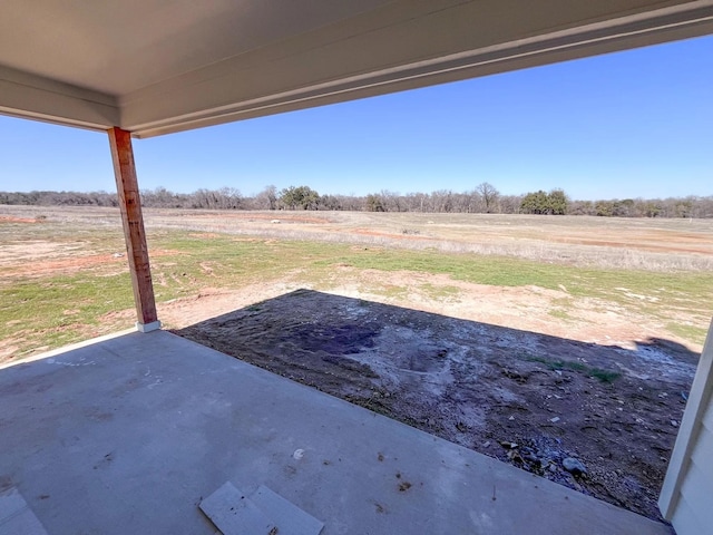 view of patio featuring a rural view