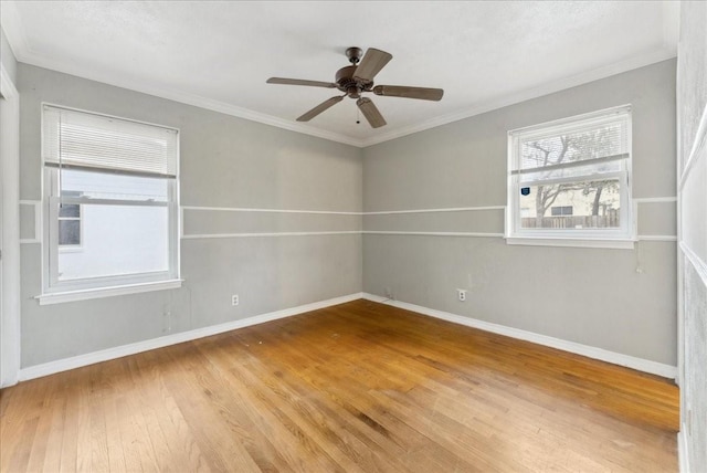 3105 Marydale Rd, Garland, TX 75041 - empty room with ornamental molding, baseboards, and wood-type flooring