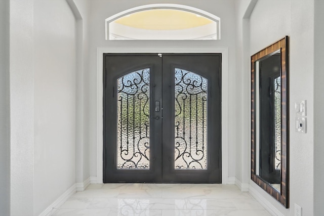 entrance to property with french doors