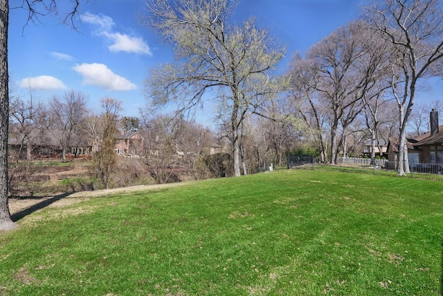 view of yard featuring fence