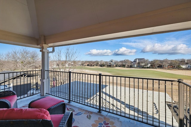 balcony with golf course view