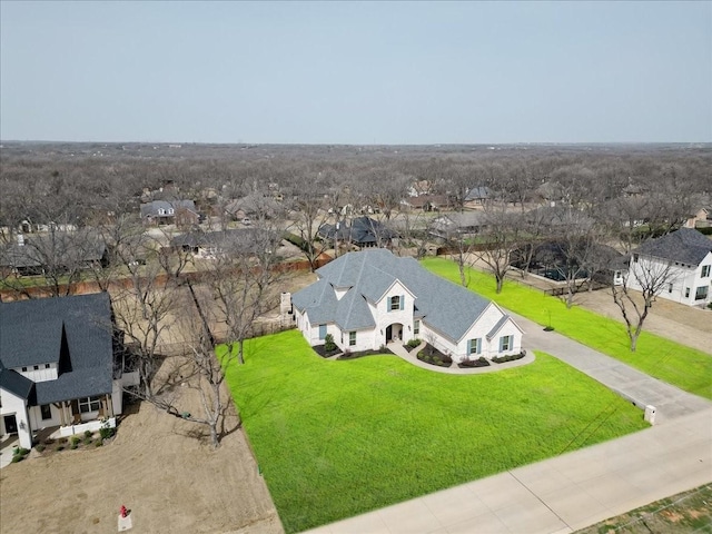 aerial view with a residential view