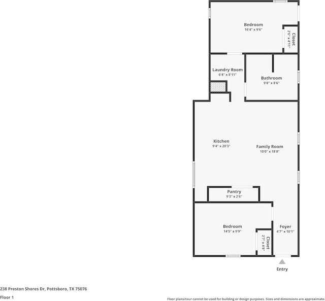 238 Preston Shores Dr, Pottsboro, TX 75076 - room layout