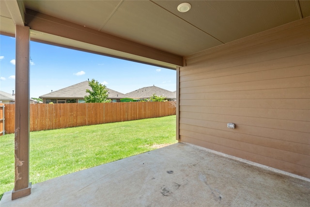 view of patio / terrace featuring fence