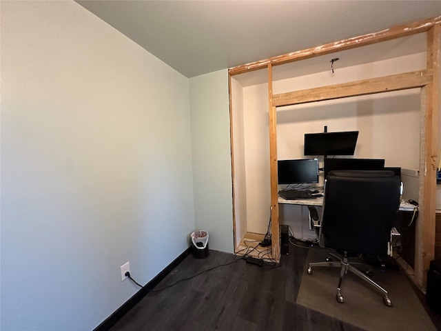 office area featuring wood finished floors