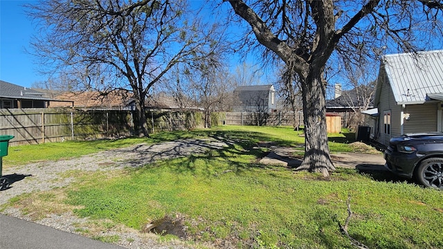 view of yard with fence