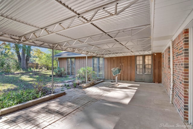 view of patio featuring french doors