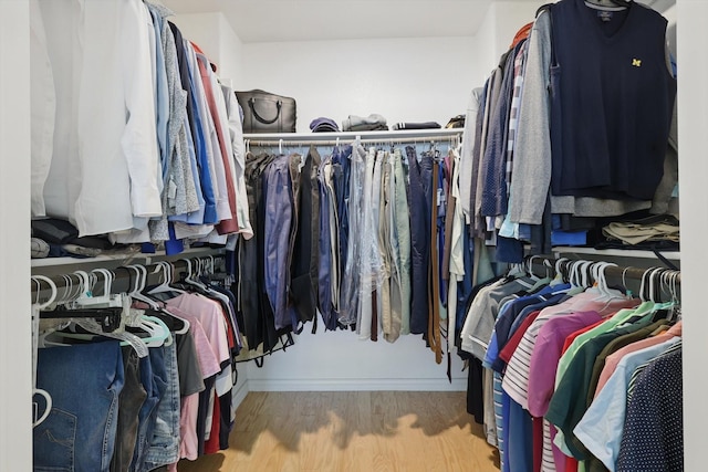 spacious closet featuring wood finished floors