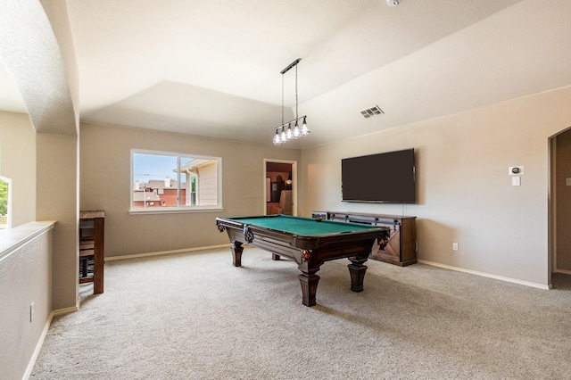 1513 Hidden Cove Ct, Allen, TX 75002 - recreation room featuring carpet flooring, billiards, and healthy amount of natural light