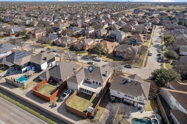 1513 Hidden Cove Ct, Allen, TX 75002 - aerial overview of property's location with nearby suburban area and a pool