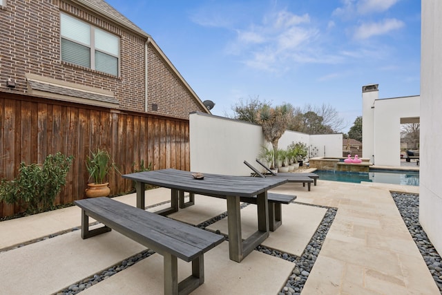 view of patio / terrace with a fenced backyard and a fenced in pool