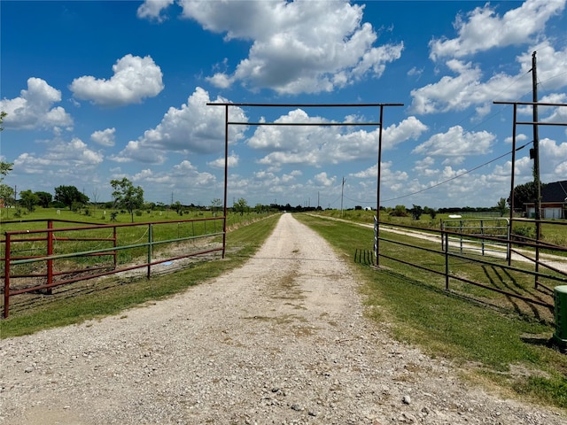 view of street featuring a rural view