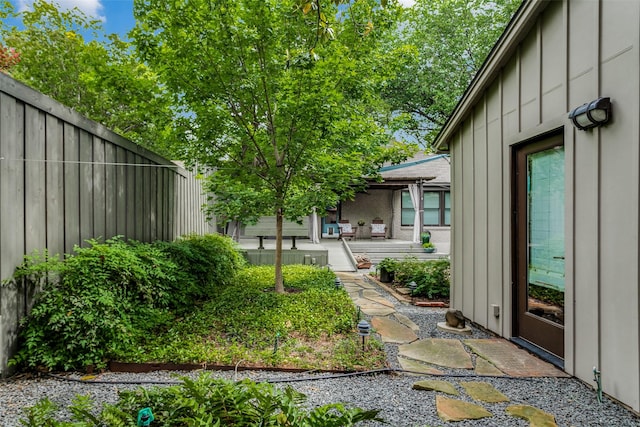 view of yard with fence