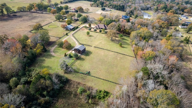 bird's eye view with a rural view