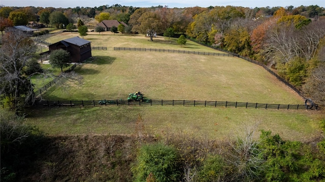 bird's eye view featuring a rural view