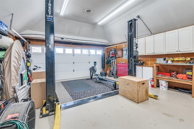 garage featuring visible vents