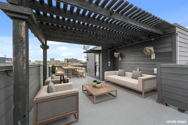 3012 Zenia Dr, Dallas, TX 75204 - view of patio with outdoor lounge area and a pergola