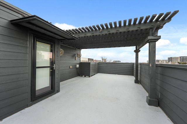 view of patio / terrace featuring a pergola