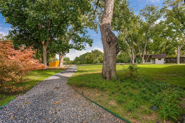 view of yard with fence