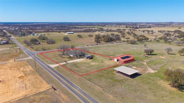 aerial view with a rural view