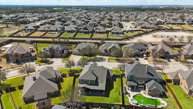 aerial view with a residential view