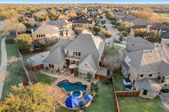 birds eye view of property featuring a residential view