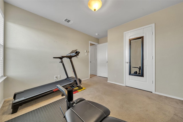 4011 Ridgetop Dr, Heartland, TX 75126 - workout area featuring visible vents, baseboards, and carpet