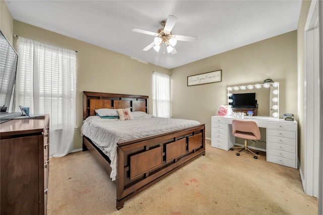 4011 Ridgetop Dr, Heartland, TX 75126 - bedroom with light colored carpet, baseboards, and ceiling fan