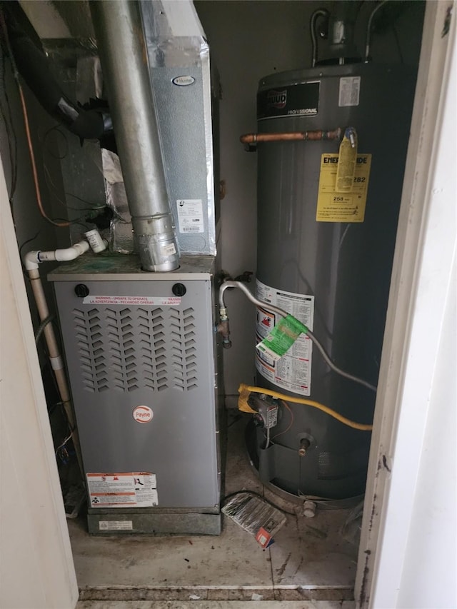 utilities with heating unit and water heater