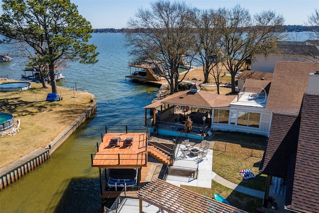 156 Palisade Dr, Gun Barrel City, TX 75156 - dock area featuring a yard and a water view