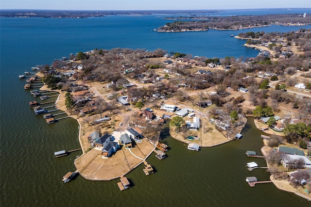 156 Palisade Dr, Gun Barrel City, TX 75156 - birds eye view of property with a water view