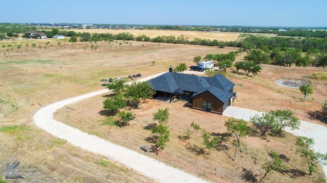 aerial view featuring a rural view