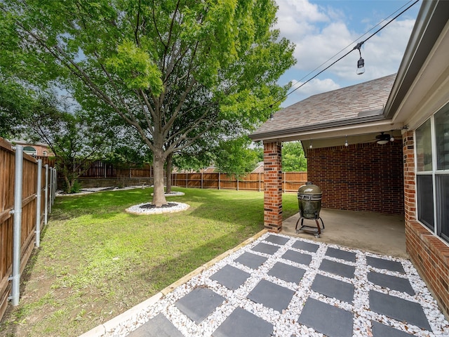 view of yard featuring a patio