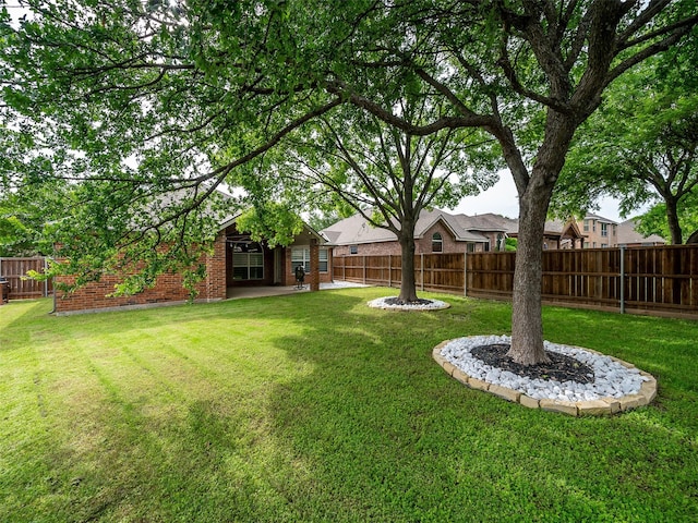 view of yard with a patio area