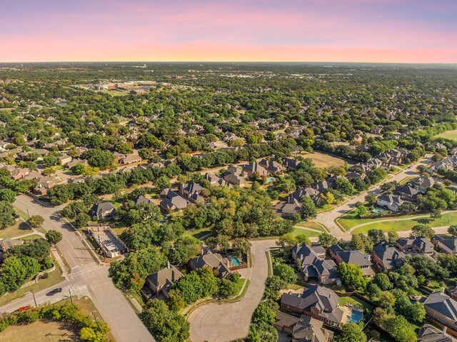 aerial view with a residential view