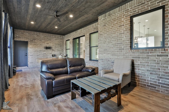 view of patio featuring an outdoor living space and a ceiling fan