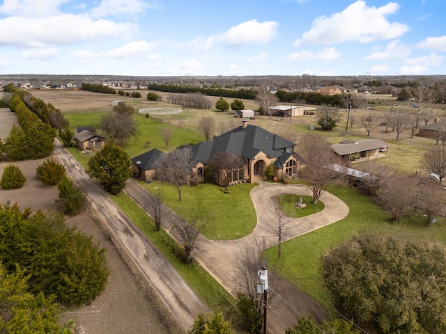 bird's eye view with a rural view