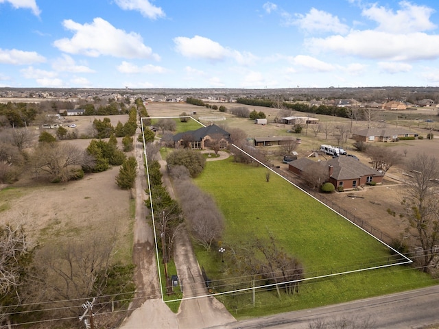 bird's eye view with a rural view