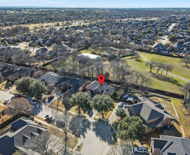 aerial view with a residential view