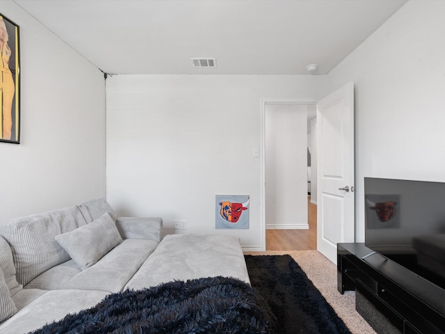 bedroom featuring visible vents